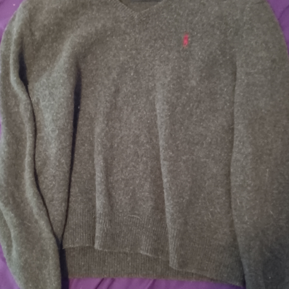 Gray V-Neck Sweater